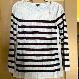 Knit top, blue with navy